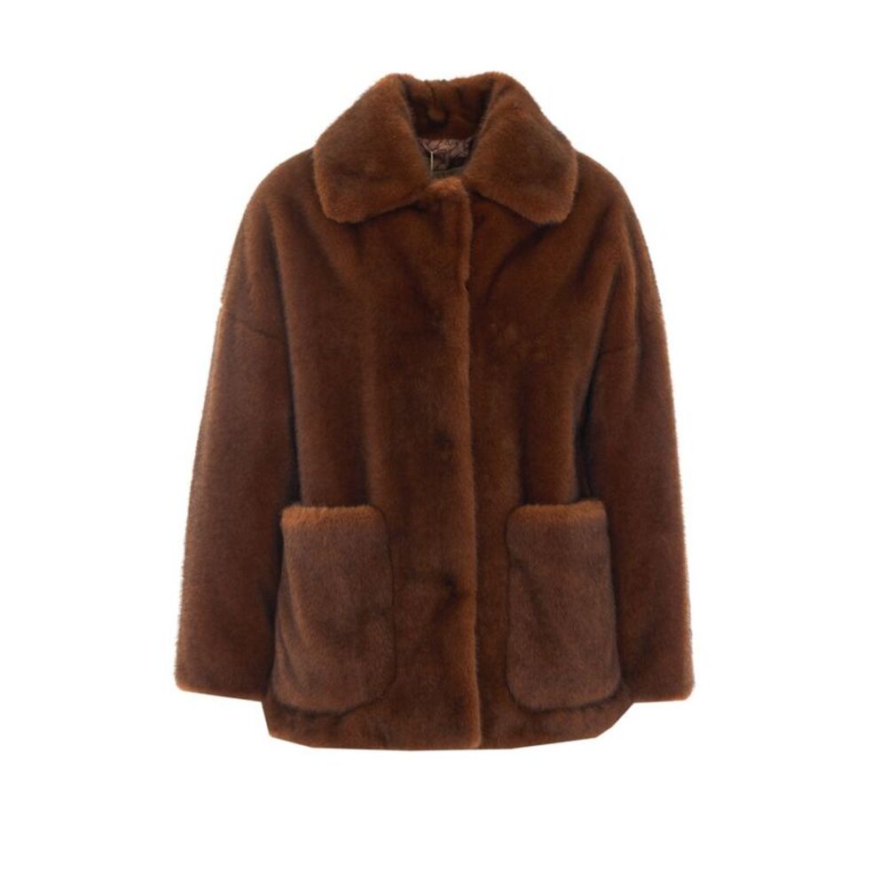 Herno Women Faux Fur Peacoat